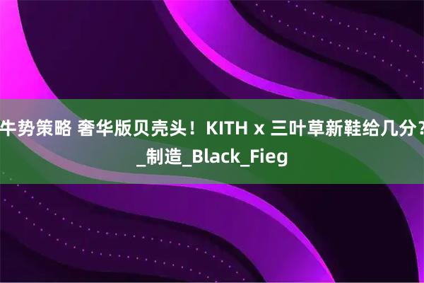 牛势策略 奢华版贝壳头！KITH x 三叶草新鞋给几分？_制造_Black_Fieg